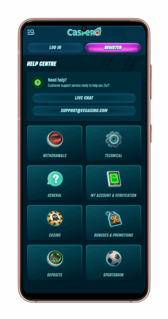 Caspero casino support